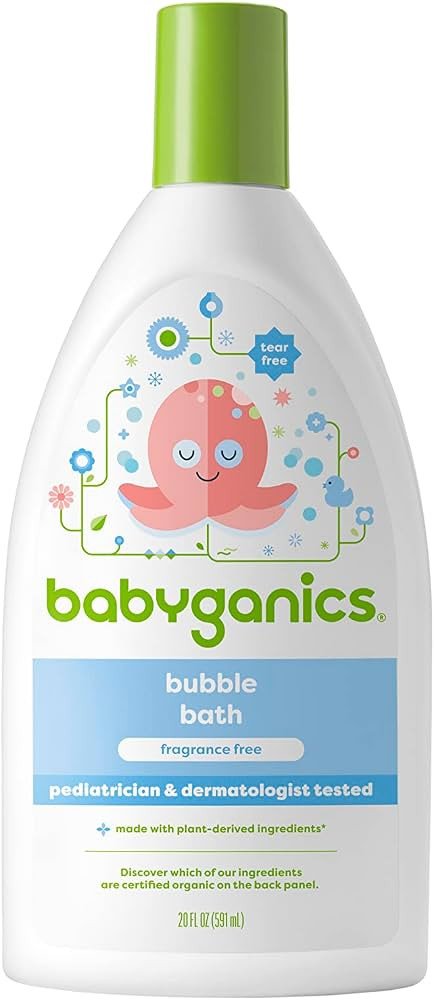 Babyganics Bubble Bath, Non-Allergenic, Gently Cleanses, Fragrance Free, 20 Fl Oz, Packaging May ... | Amazon (US)
