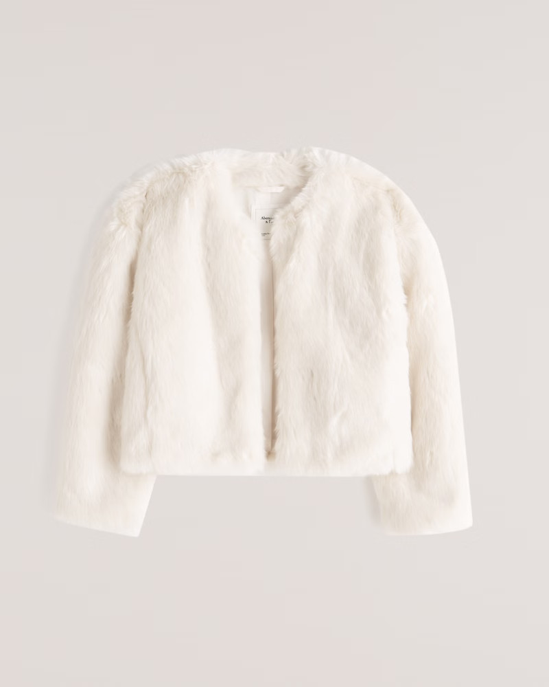 Cropped Faux Fur Jacket | Abercrombie & Fitch (US)