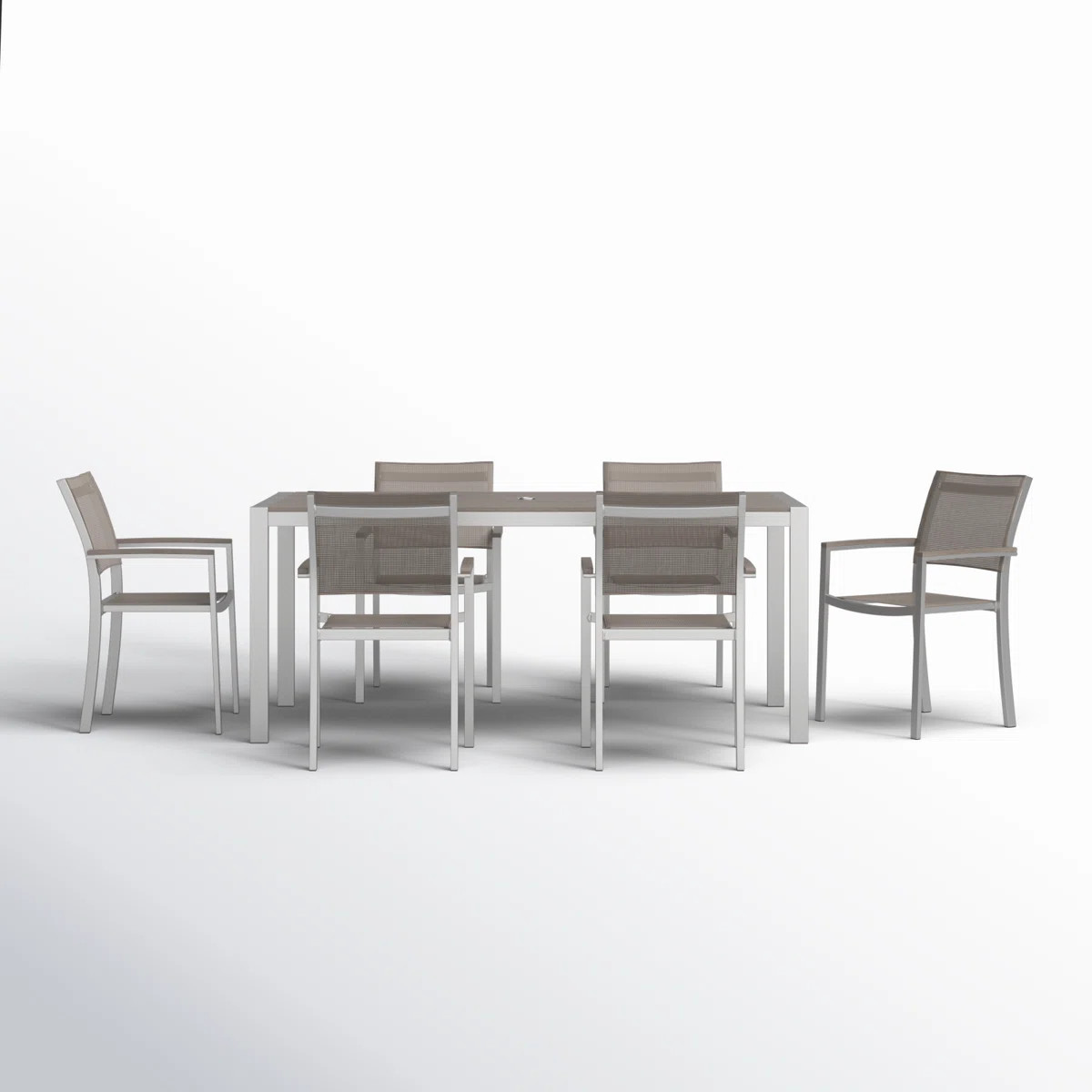 Aynura 6 - Person Metal Patio Dining Set with Rectangular Table | Wayfair North America