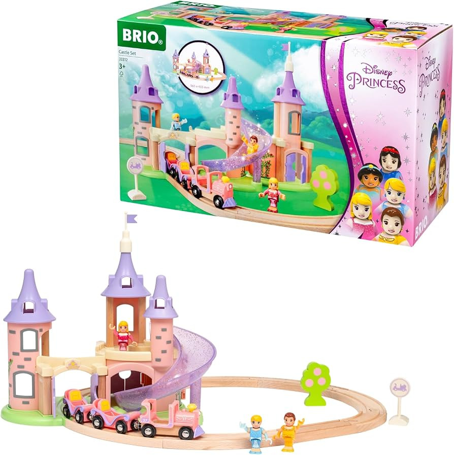 BRIO World Disney Princess Castle Set - 18-Piece FSC-Certified Wood Train Set and Accessories - I... | Amazon (US)