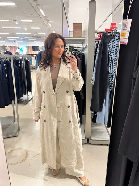 Marks and Spencer’s Cream Linen long trench coat - Wearing a size 10  

#LTKeurope #LTKmidsize #LTKstyletip