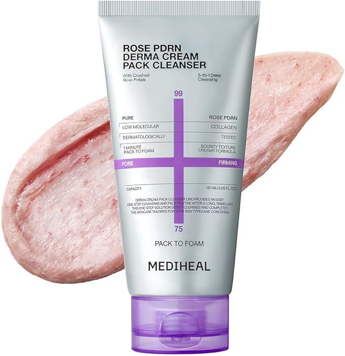 Mediheal Derma Cream Pack Cleanser [Rose PDRN] - 1 Minute Mask to Foam Cleanser - Deep Cleansing ... | Amazon (US)