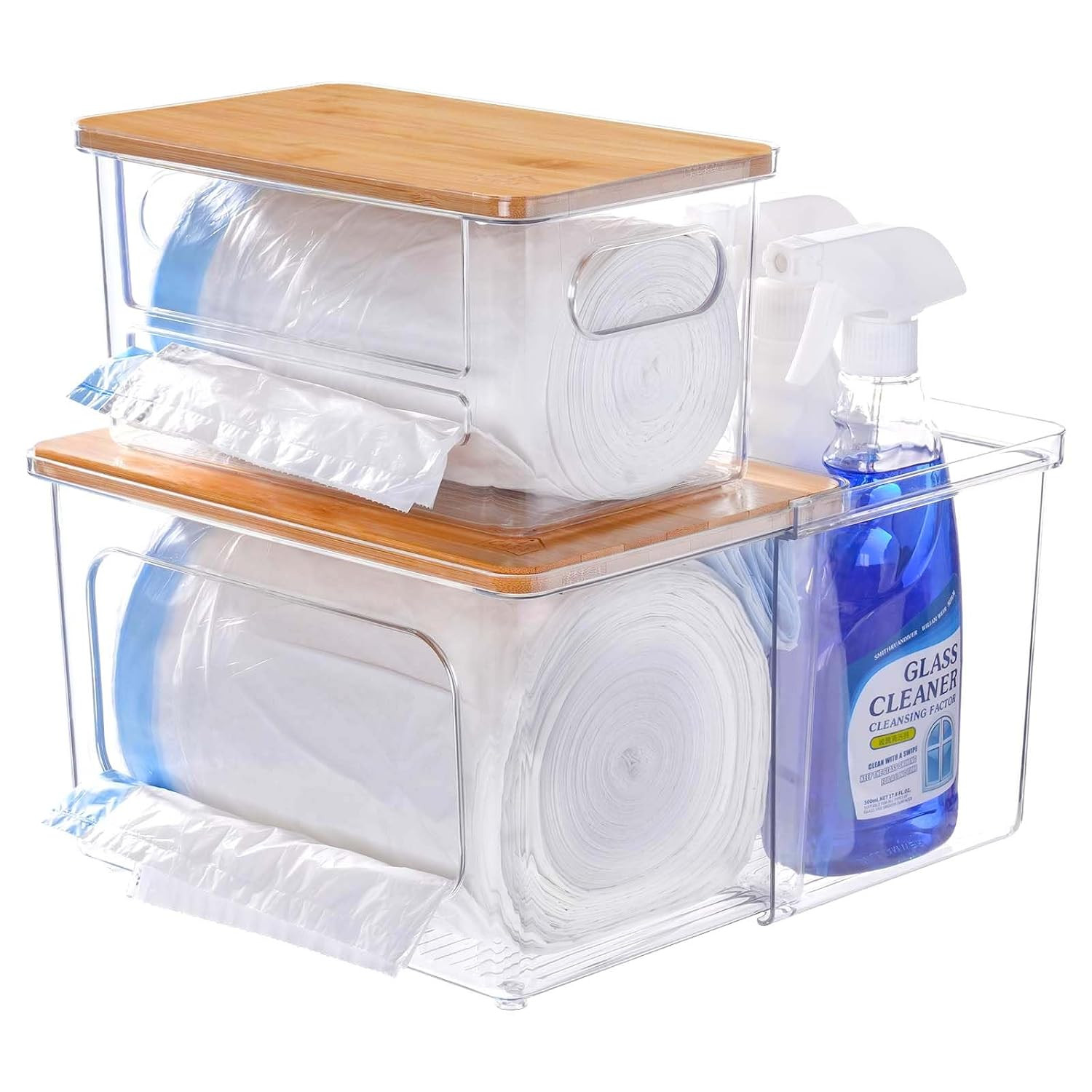 iCASA 3 in 1 Trash Bag Holder Garbage Bags Dispenser Under Sink Organizer | Amazon (US)