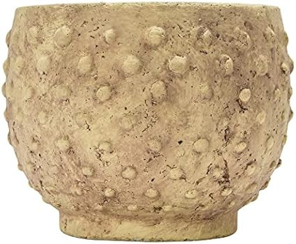 Creative Co-Op Sandstone Hobnail, Distressed Finish Planter Pot, 9" L x 9" W x 7" H, Greige | Amazon (US)