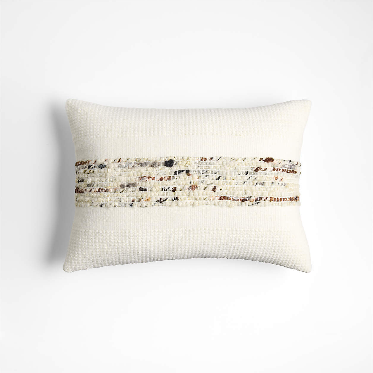 Bozeman Wool Blend 23"x23" Arctic Ivory Throw Pillow Cover + Reviews | Crate & Barrel | Crate & Barrel