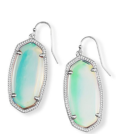 Kendra Scott Elle Gold Drop Earrings - Silver/Dichroic Glass | Dillard's