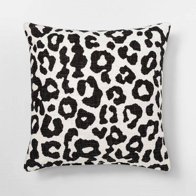 Leopard Print Throw Square Pillow Black/Cream - Threshold™ | Target