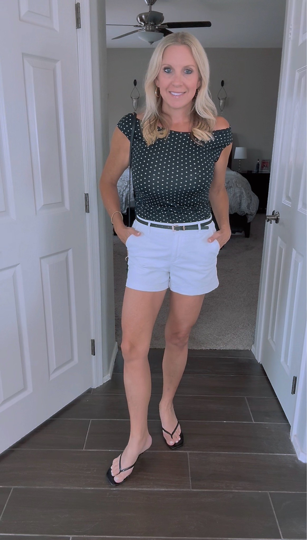 Date night activated with this adorable polka dot top from @emmiolofficial! 

Wearing my usual size S tank & 6 (sized up one) in shorts. Both available @amazon.