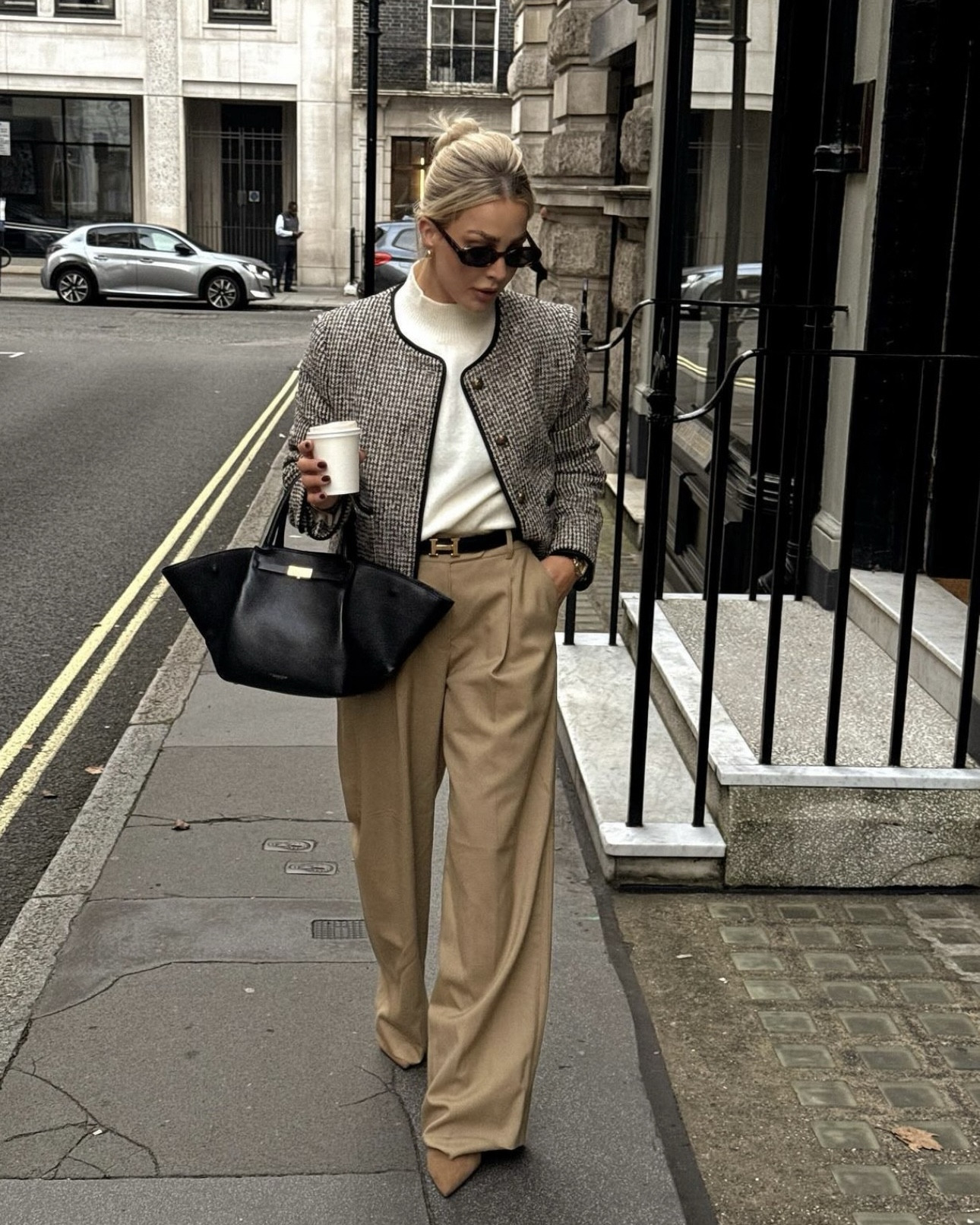 Smart casual autumn outfit, reiss, light jacket, tailored trousers, DeMellier bag, les specs, transitional style, layering, autumn style 

#LTKuk #LTKautumn #LTKstyletip