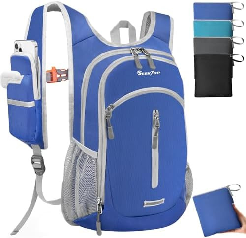 Seektop Small Hiking Backpack Expandable 12L-16L | Lightweight Packable Waterproof Daypack with P... | Amazon (US)