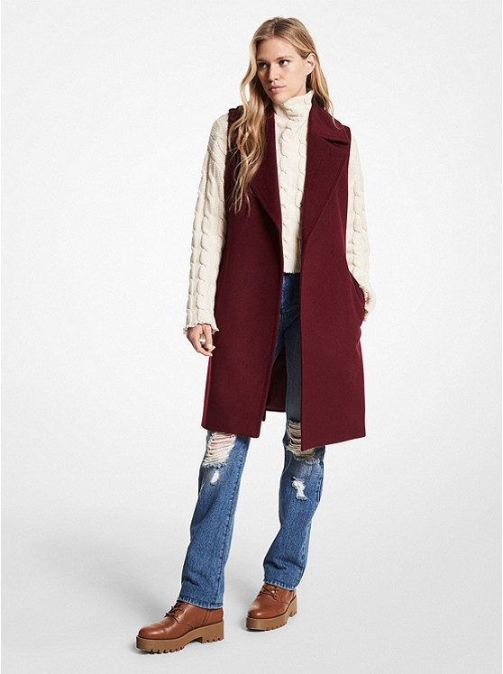 Wool Blend Wrap Vest | Michael Kors US
