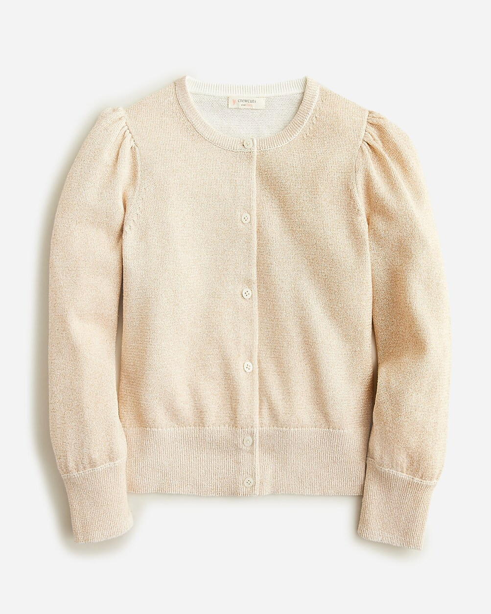 Girls' sparkle puff-sleeve cardigan sweater | J. Crew US