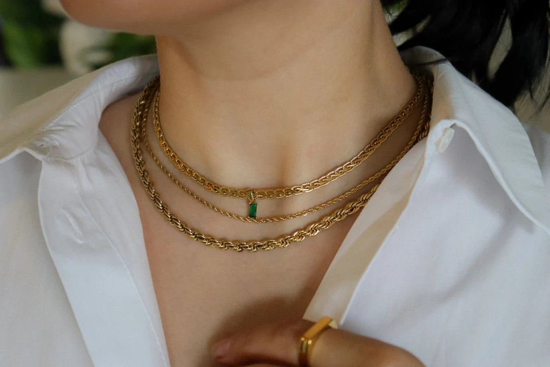 18K GOLD FILLED Vintage Choker Necklace Women Choker Necklace, WATERPROOF Gold Gift Jewelry Anti ... | Etsy (US)