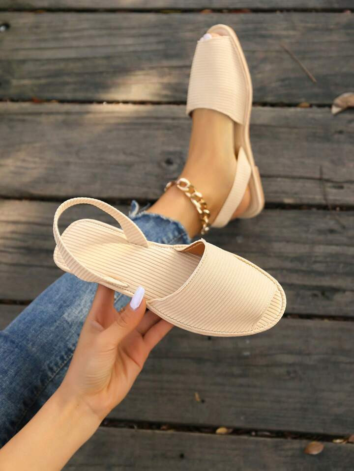 Women's New Spring And Summer Light And Comfortable Fish Mouth Flat Shoes, Cane Bottom, Casual Va... | SHEIN