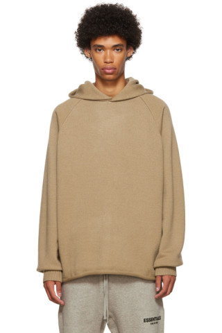Essentials - Tan Polyester Hoodie | SSENSE