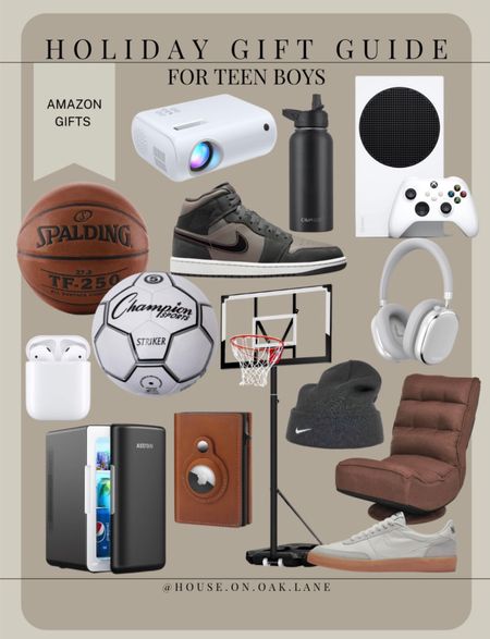 Holiday gift guide for teen boys 

Basketball soccer ball swivel gaming chair Xbox portable iPhone mini projector basketball hoop AirTag wallet mini fridge nike shoes headphones cool gifts that boys will actually like from Amazon 

#LTKGiftGuide #LTKHoliday #LTKsalealert