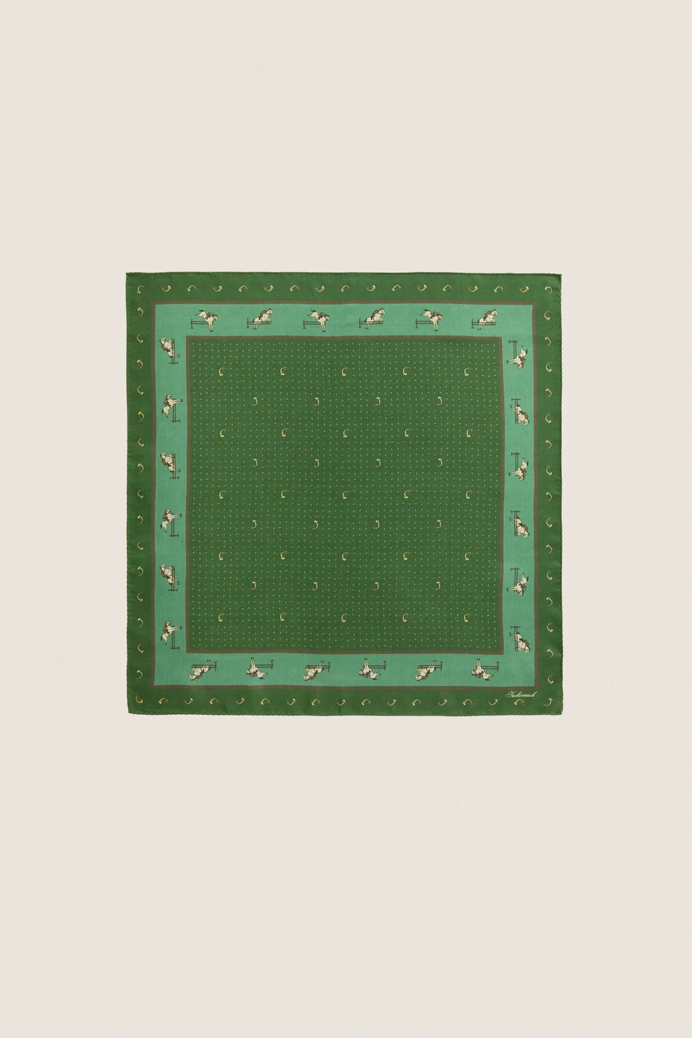 Green Equestrian Small Silk Scarf | Tuckernuck (US)