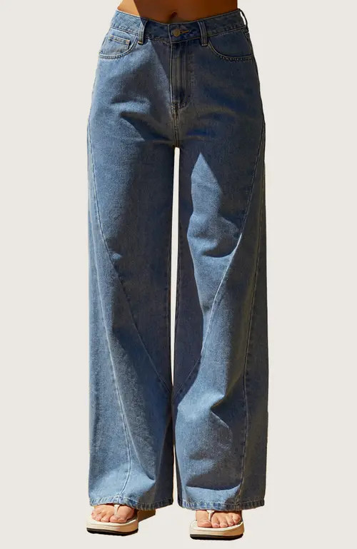CRESCENT Wide Leg Denim Pants in Denim Blue at Nordstrom, Size X-Small | Nordstrom