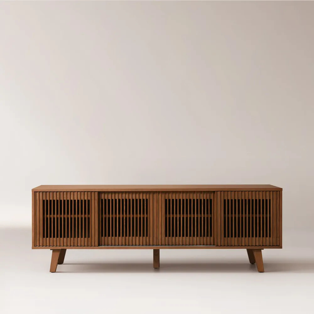 Astrid 70" MCM Slatted Media Console | Hernest