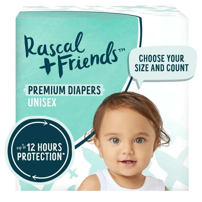 Rascal + Friends Premium Diapers (Choose Your Size & Count) | Walmart (US)