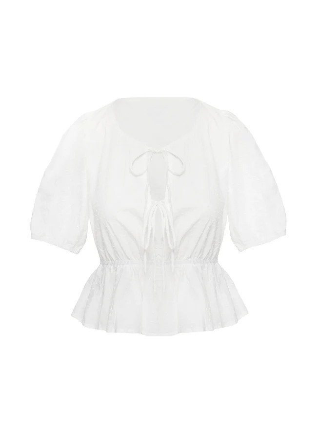 Puff Puff Peplum Top White | Princess Polly AU
