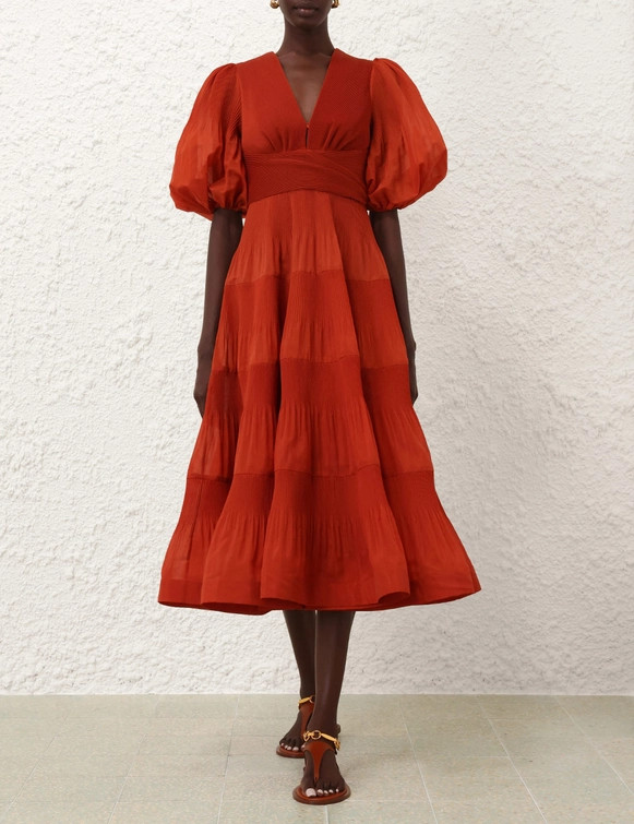 Pleated Midi Dress | ZIMMERMANN (US, CA, EU, MENA)