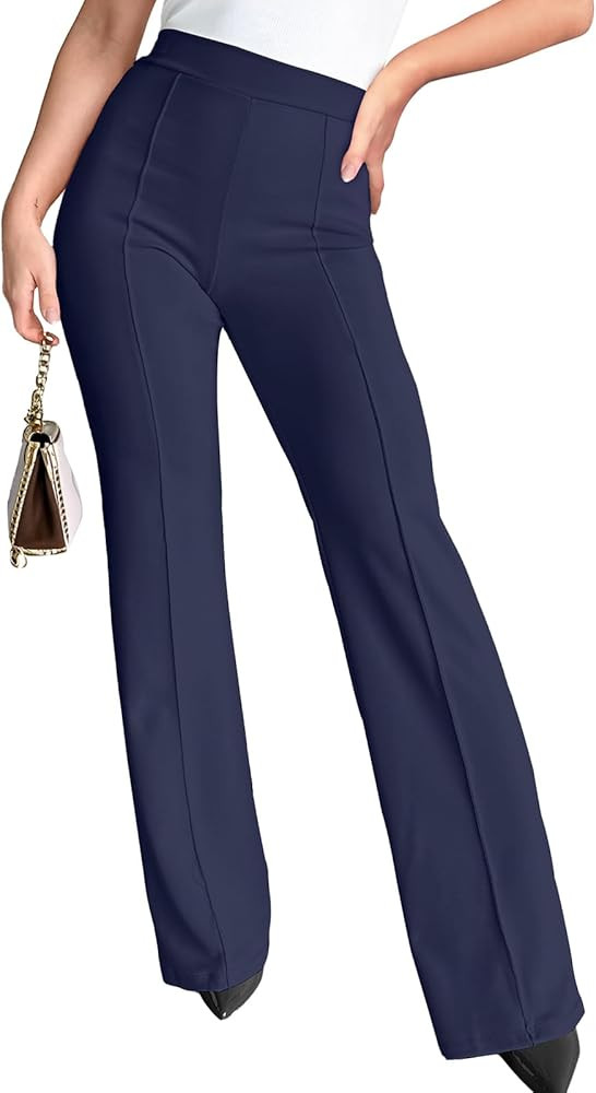 Agenlulu Wide Leg Dress Pants for Women Elastic High Waist Straight Leg Pants Business Casual Pul... | Amazon (US)