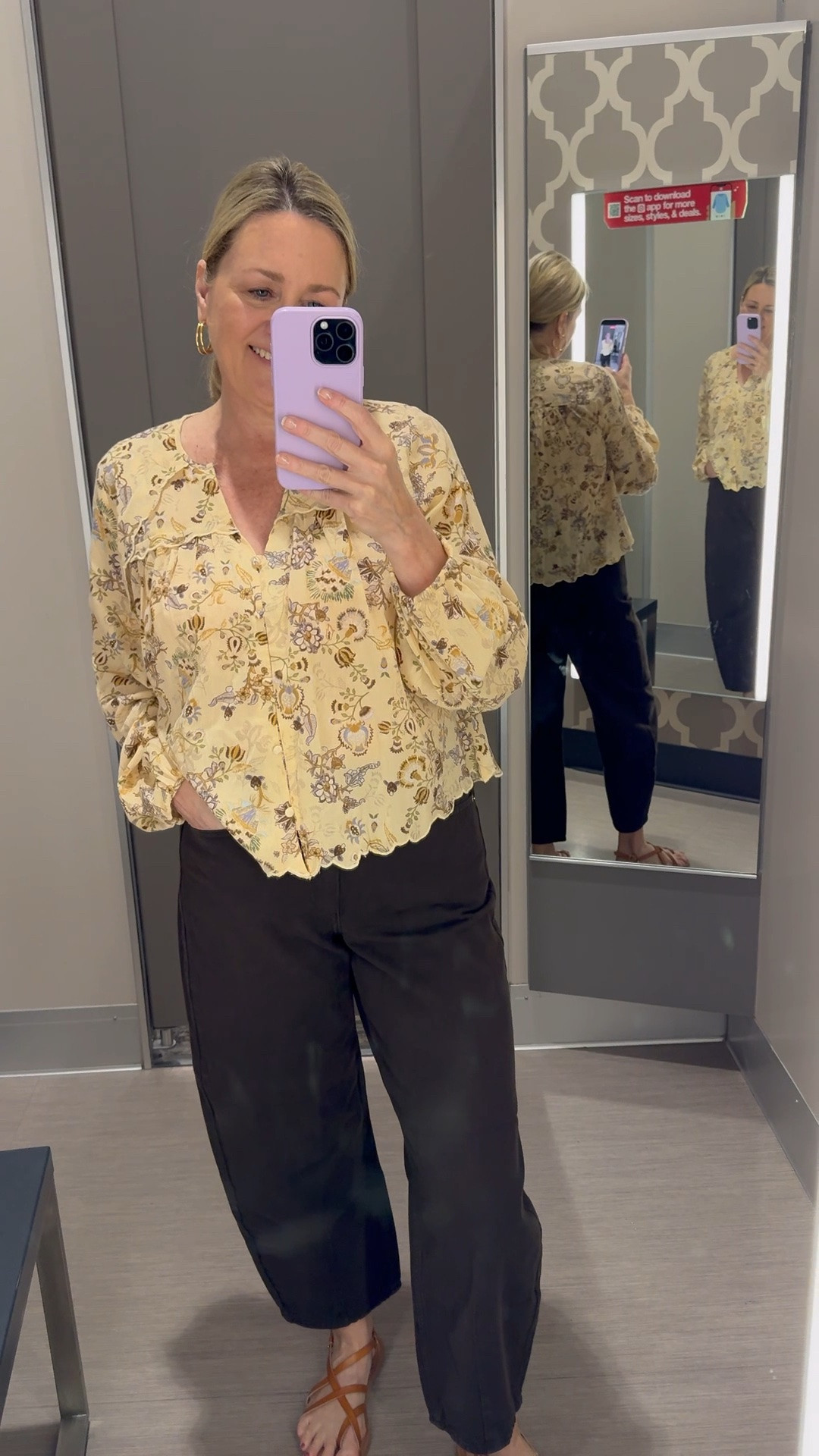 Cute outfit from target.  Summer to fall transition, chocolate brown jeans

#LTKdayinmylife #LTKootd #LTKOver40