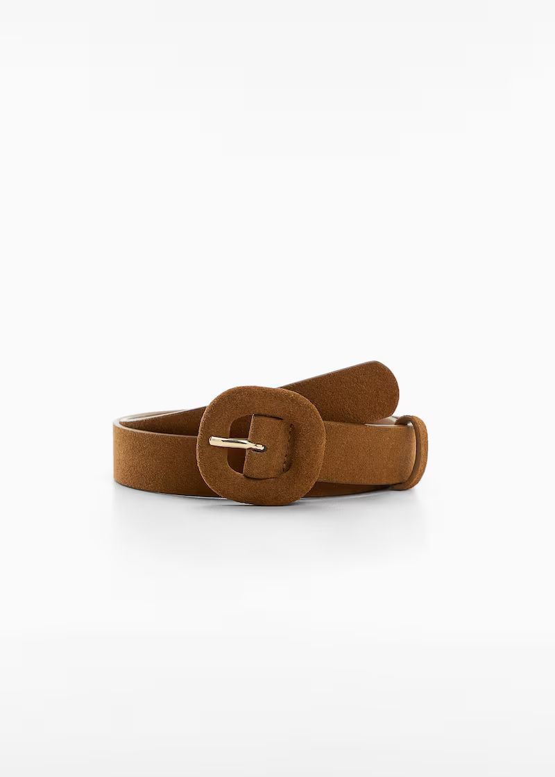 Leather belt with square buckle | MANGO (US)