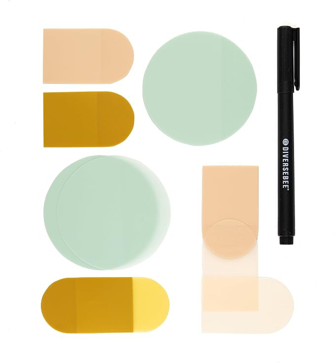 DiverseBee Transparent Sticky Notes (Includes Quick Dry Pen), Cute Clear Sticky Tabs, Translucent... | Amazon (US)