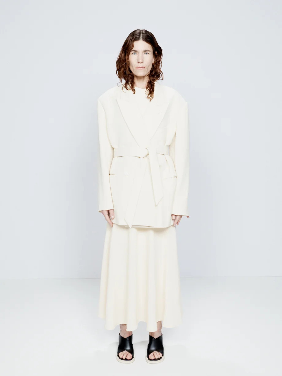 RaeyExaggerated-shoulder wool-blend twill tux blazer | Matches (UK)