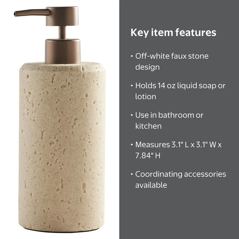 Better Homes & Gardens Faux Stone Soap Pump, 14 oz | Walmart (US)