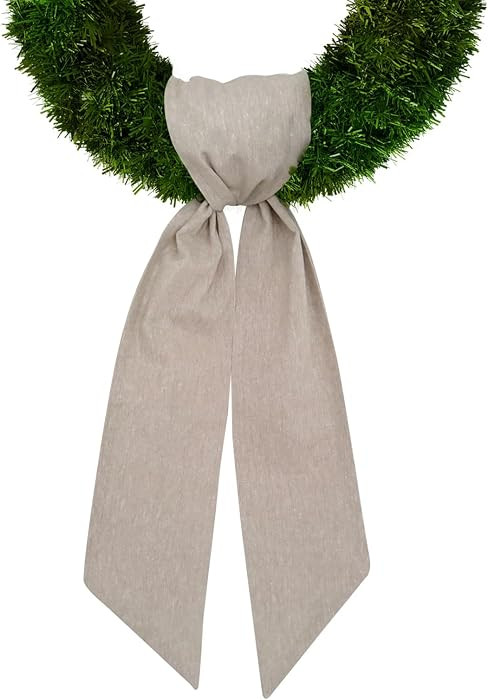 Christmas Wreath Sash for Front Door, Natural Burlap Sash Thanksgiving Day Wreath Accessories for... | Amazon (US)