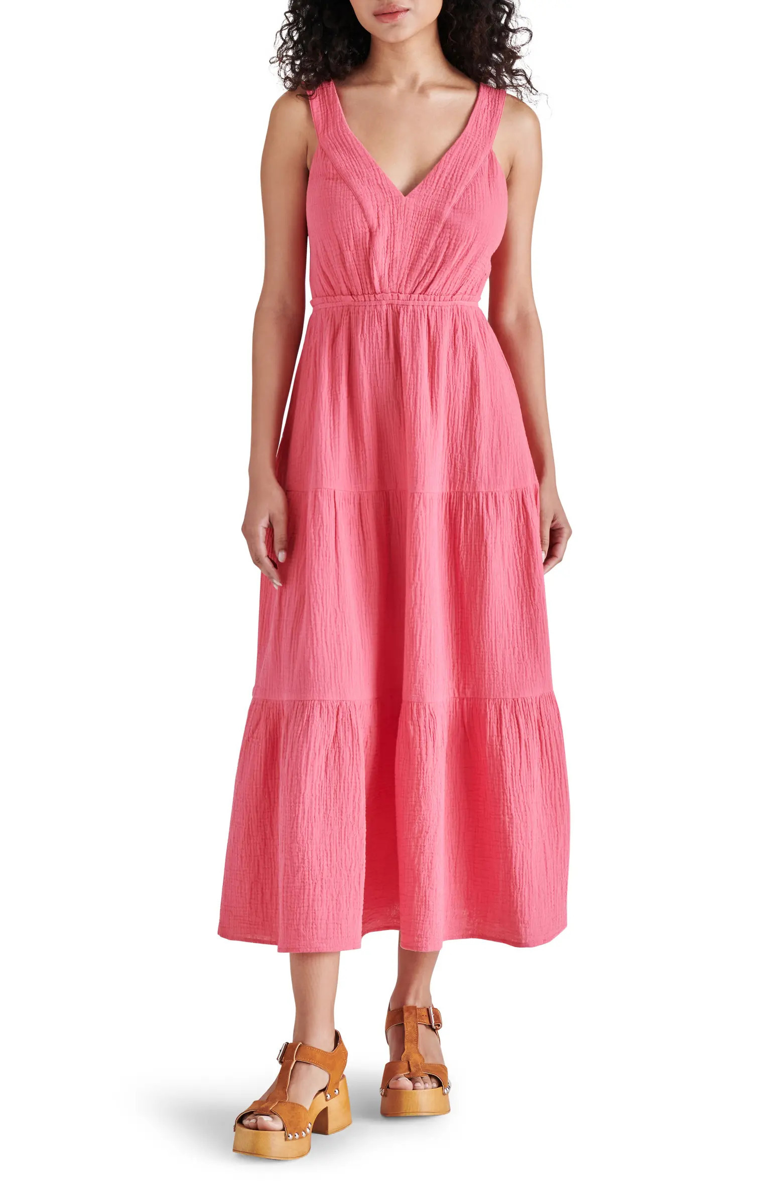 Amira Tiered Cotton Midi Dress | Nordstrom