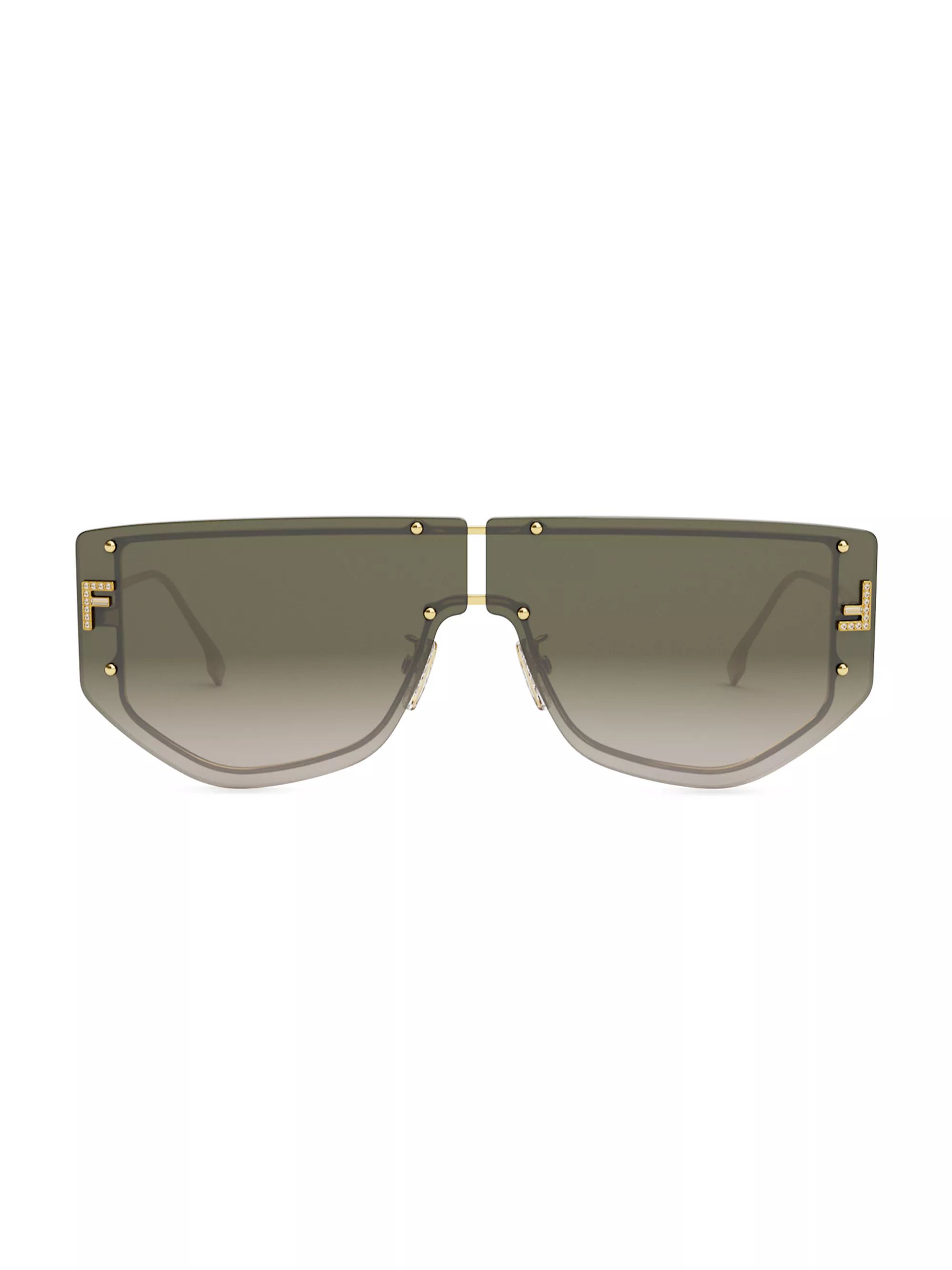 Metal Sun Rectangular Shield Sunglasses | Saks Fifth Avenue