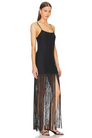 Simon Miller Zodiac Fringe Gown in Black from Revolve.com | Revolve Clothing (Global)
