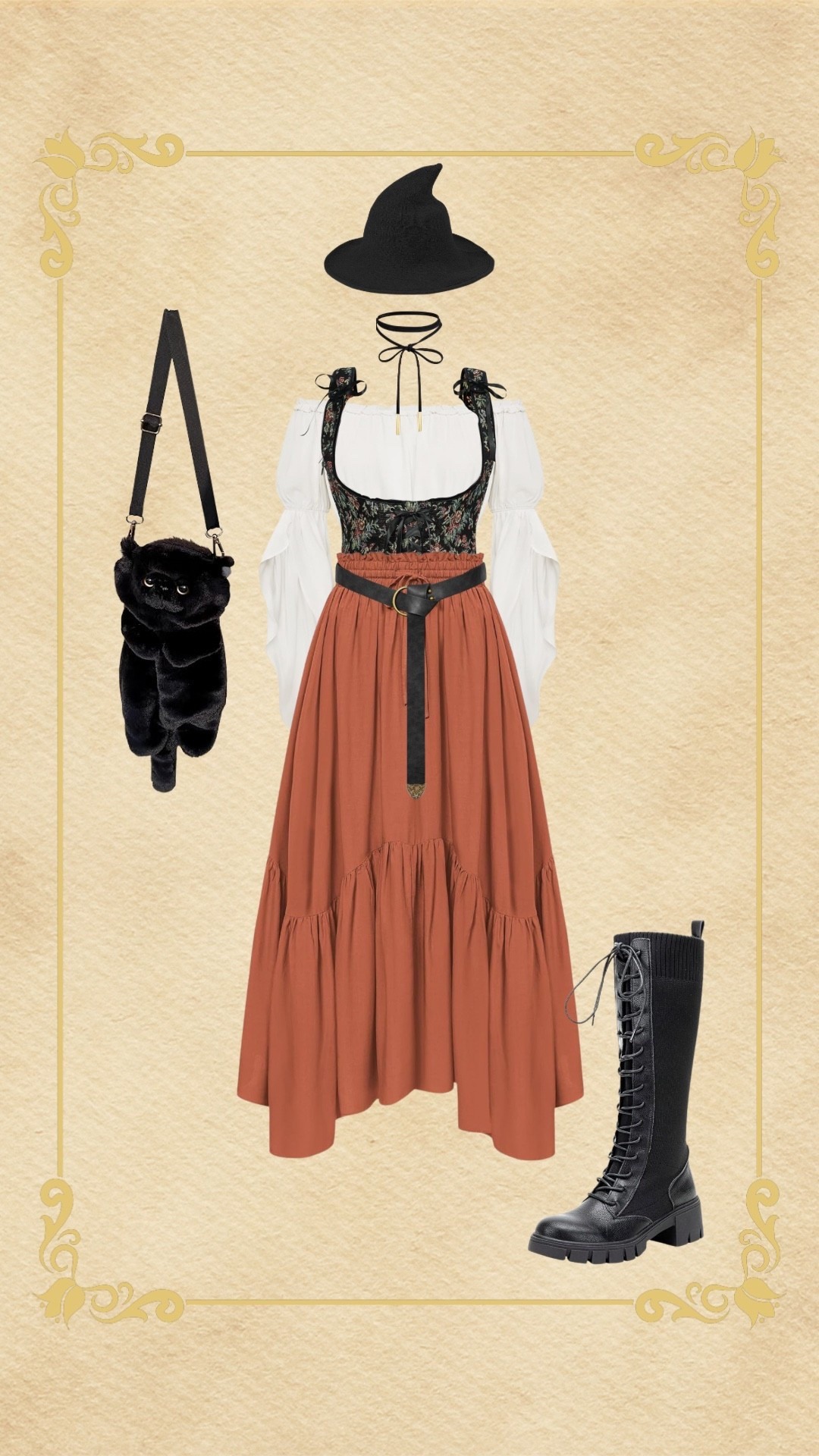 A classic medieval witch style outfit for ren faire that's functional, comfortable, and cute!

Tags: Renaissance Faire, fantasy, black cat, rikki Kay 