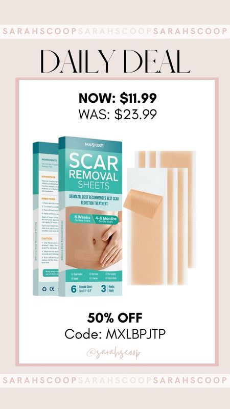 Transform your skin today with these 6-pack Silicone Scar Sheets! Now with an incredible 50% discount using the Code: MXLBPJTP! #Amazon #AmazonDeals #deals #sale 

#LTKsalealert #LTKbeauty #LTKfindsunder50