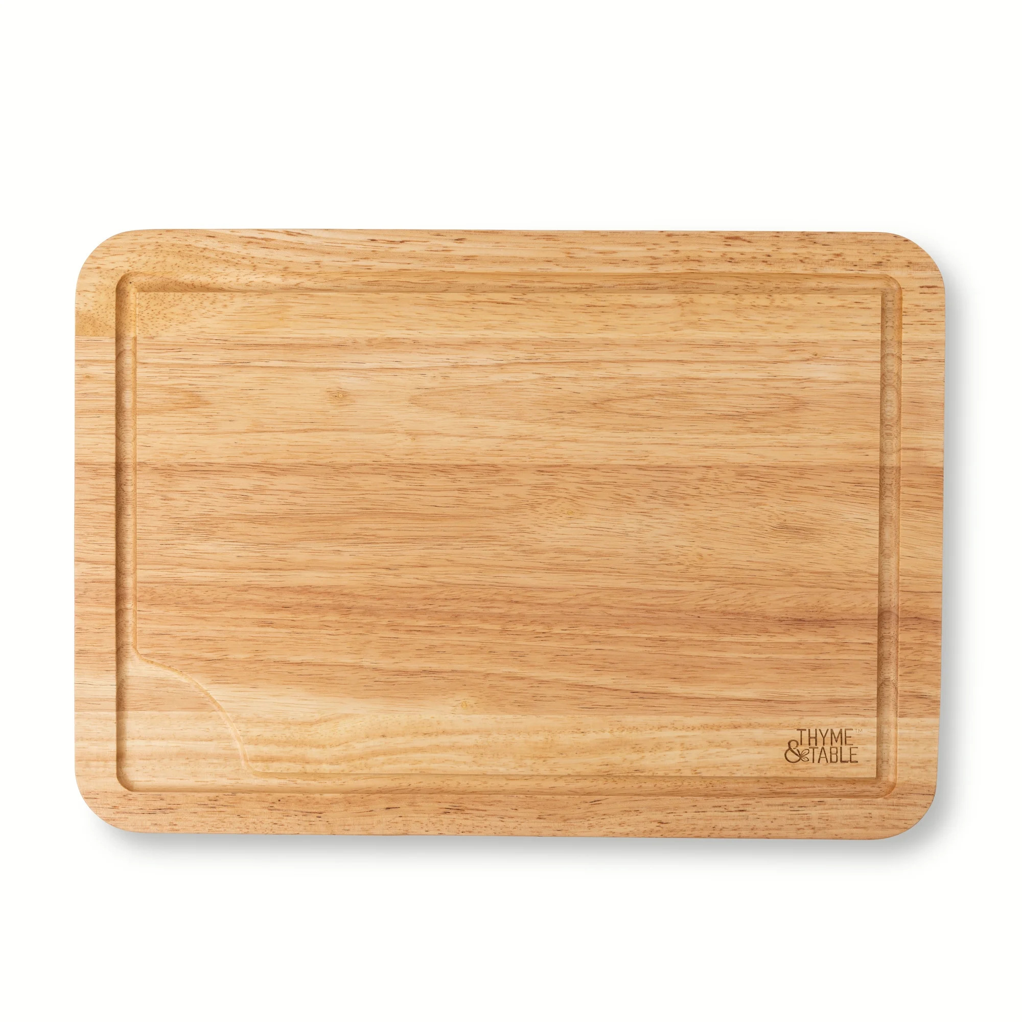 Thyme & Table Extra Large 14"x20" Rubberwood Cutting Board with Anti-Slip Grips | Walmart (US)