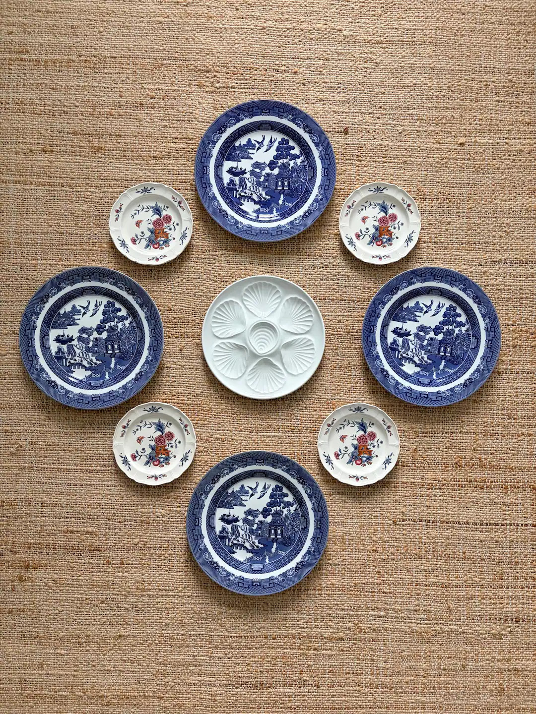 Blue Willow Plate Wall Set – English Chinoiserie Decor (9 Piece) | Etsy (US)