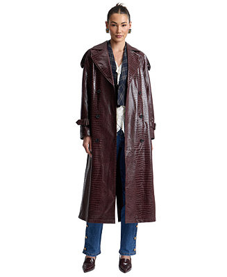 Women's Maxi Double-Breasted Trench Coat | Macy's