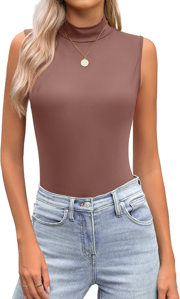 Zeagoo Womens Mock Turtleneck Tank Tops 2025 Slim Fitted Sleeveless Top Stretchy Basic Casual Lay... | Amazon (US)