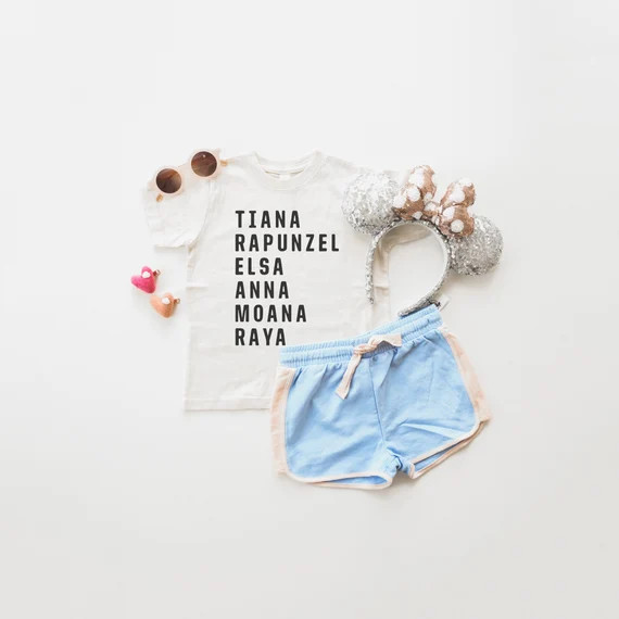 Princess Character Names Toddler  Children's Tee  Disney | Etsy | Etsy (US)