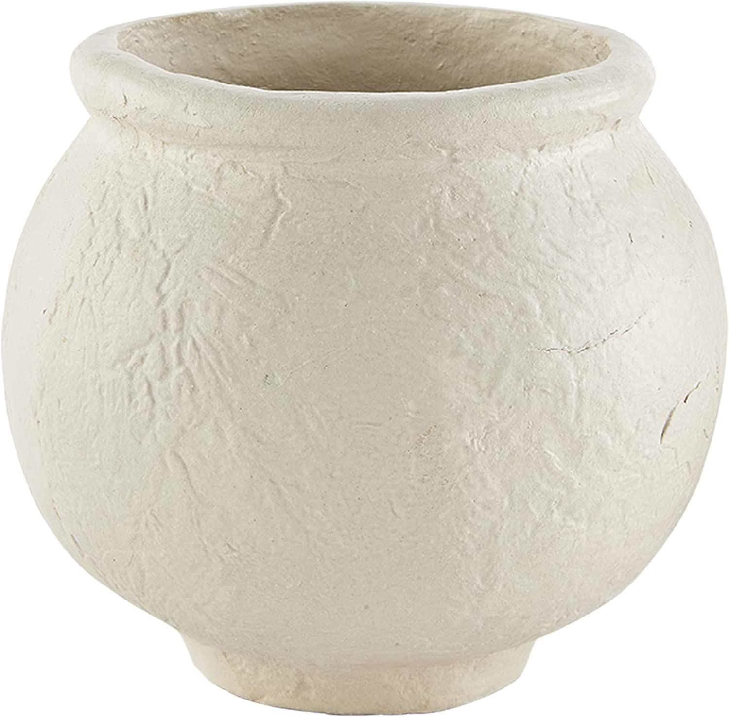 Mud Pie Paper Mache White Vase, Pot, 7" x 7.73" Dia | Amazon (US)