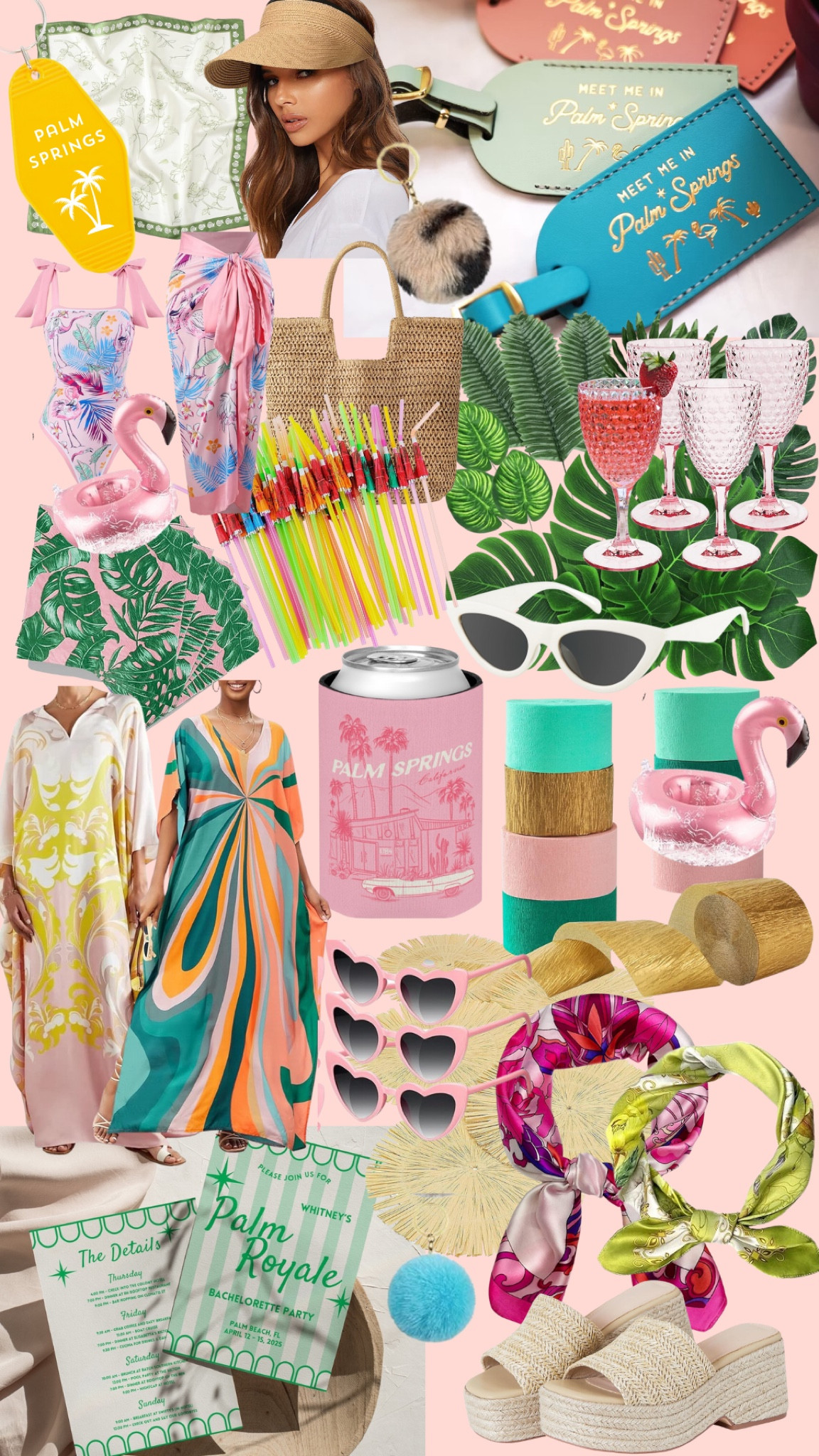 Palm Springs theme party! Palm Royale aesthetic! 

#birthday #bachelorette #flamingo #tropical #pink #beach #palm 

#LTKParties #LTKSeasonal #LTKWedding