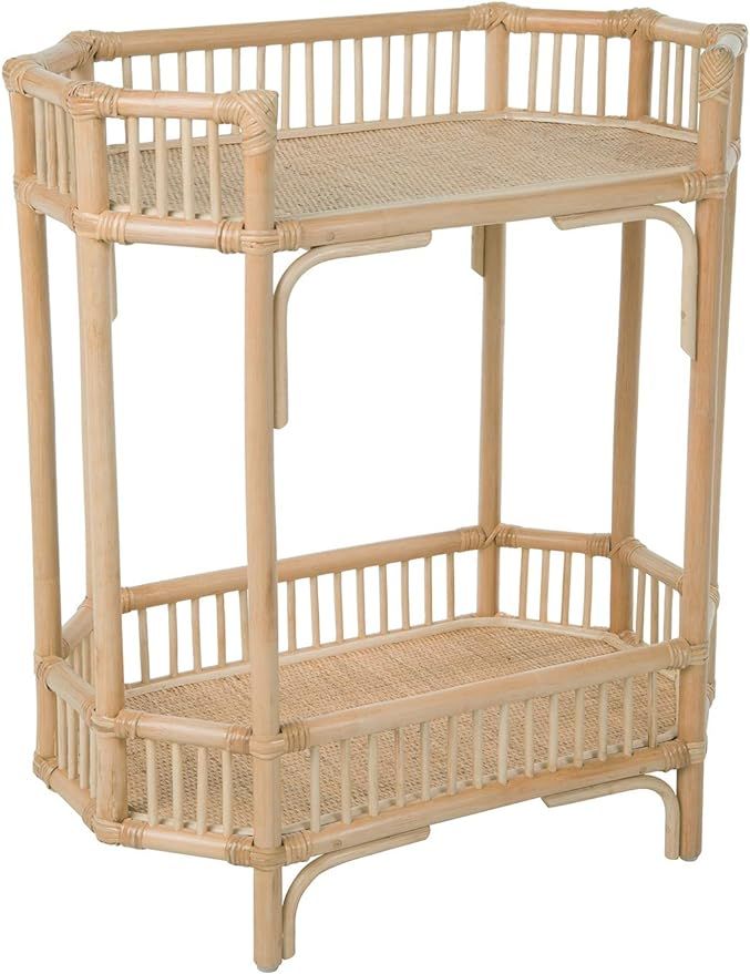 Kouboo 1110141 Manhattan 2-Tier Console, Natural Rattan End Table, Brown | Amazon (US)