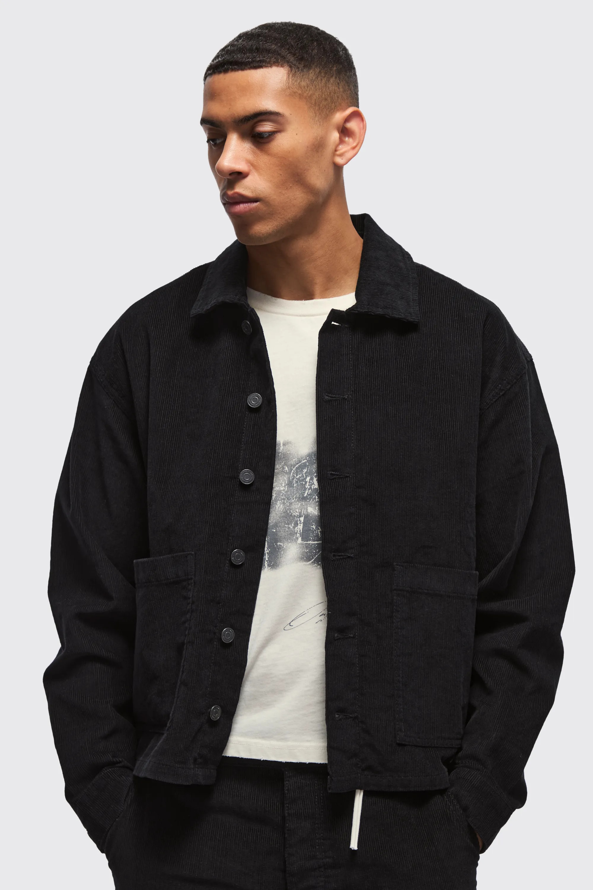 Boxy Cord Jacket | boohooMAN (US & Canada)
