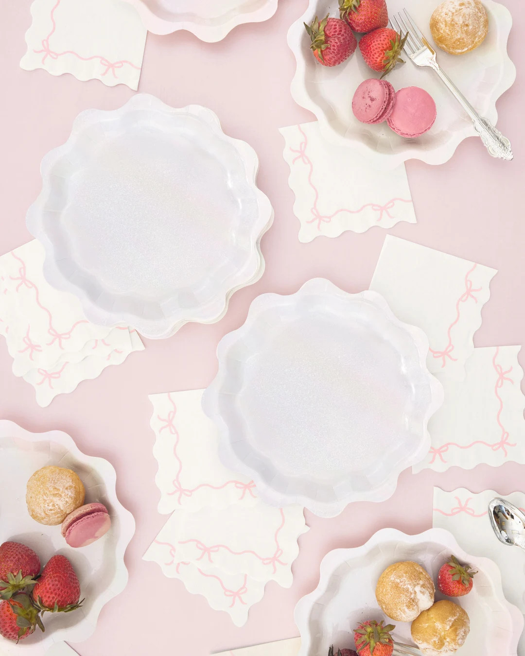 Xo, Fetti White Wavy Foil Plates Pink Bow Napkins 25 of Each Bachelorette Decor, Birthday Party, ... | Etsy (US)