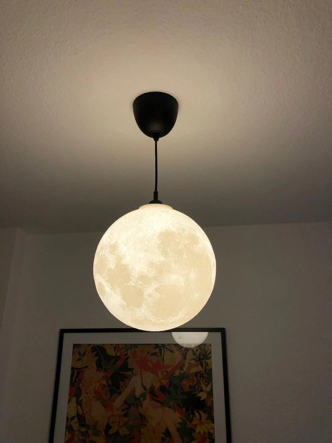 XXL Moon Hanging Lamp 400 Mm Diameter - 3D Printed Moon Lamp With/without E27 Socket & Bulb - Ets... | Etsy (US)