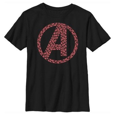 Boy's Marvel Avengers Valentine's Small Hearts Logo T-Shirt | Target